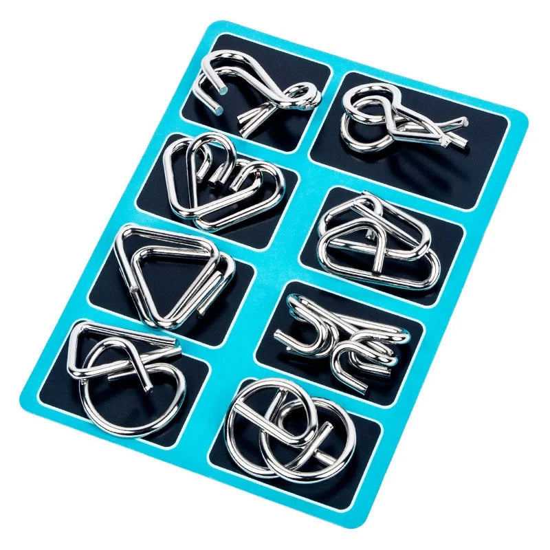 Rompecabeza de metal, separa/une las piezas, nivel intermedio/facil 8Pcs/Set