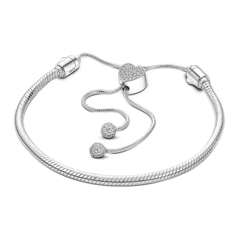 Pulsera de plata de ley 925 diseño de P4NDORA con dijes de mariposa, estrellas, Luna, cadena de seguridad