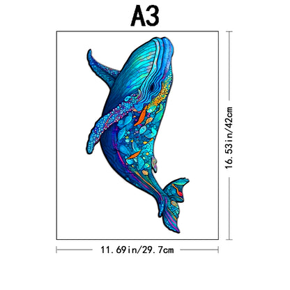 New Whale Wooden Puzzles, Wooden Puzzles Unique Shape High Quality Puzzles Maternal Love Wooden Puzzles for Adults, Best Gifts