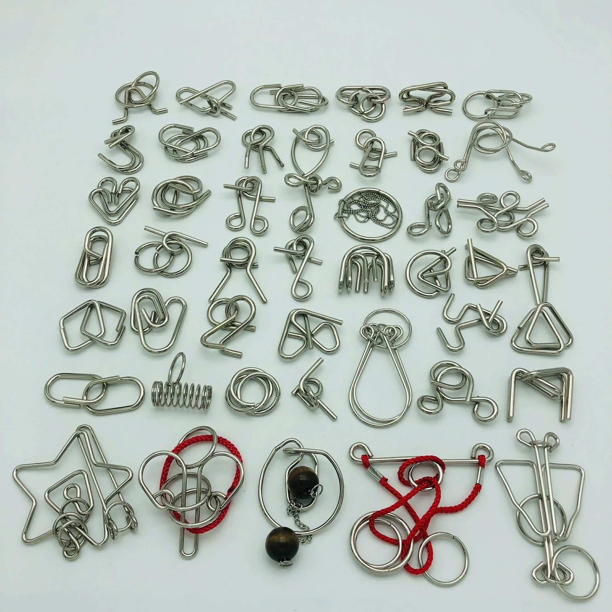 New Set of 30/41/46PCS Metal Puzzle Mind Brain Teaser Magic Wire Rings Puzzles Game Toys for Children Adults