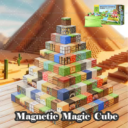 Magnetic Building Blocks Mine World Cube Magnet World Set for Kid Age 3+ DIY Model Children Stem Best Montessori Sensory Toy