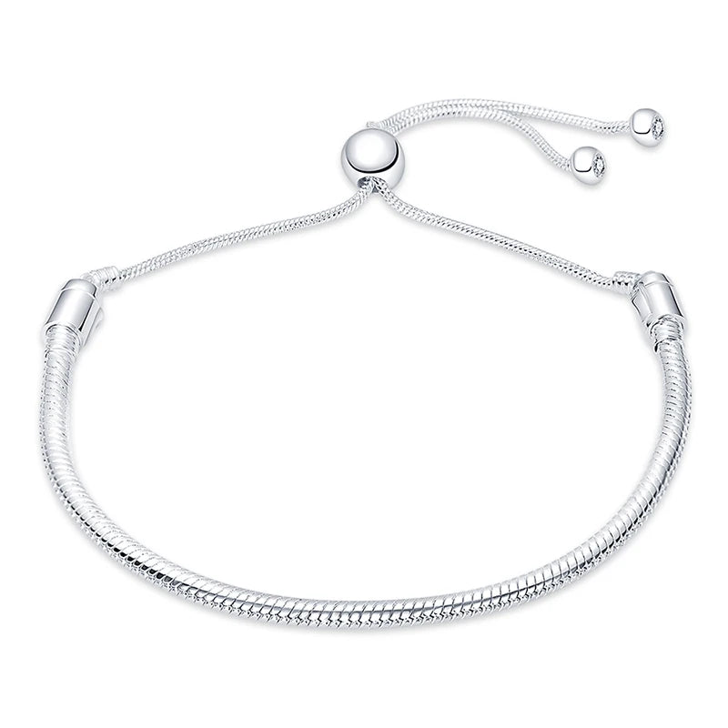 Pulsera de plata de ley 925 diseño de P4NDORA con dijes de mariposa, estrellas, Luna, cadena de seguridad