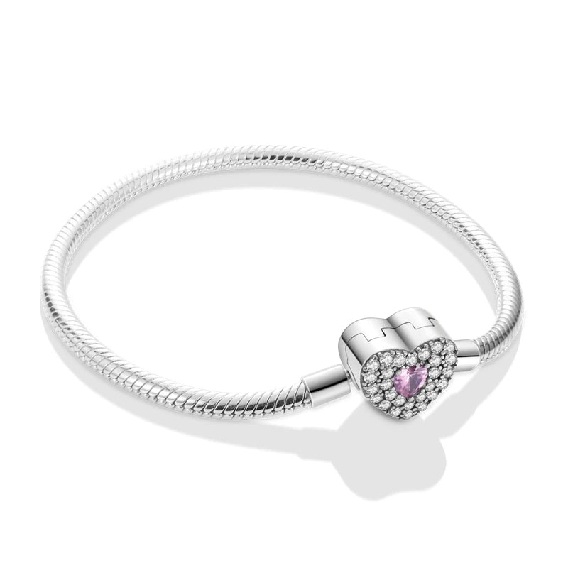 Pulsera de plata de ley 925 diseño de P4NDORA con dijes de mariposa, estrellas, Luna, cadena de seguridad