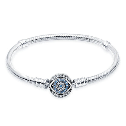 Pulsera de plata de ley 925 diseño de P4NDORA con dijes de mariposa, estrellas, Luna, cadena de seguridad