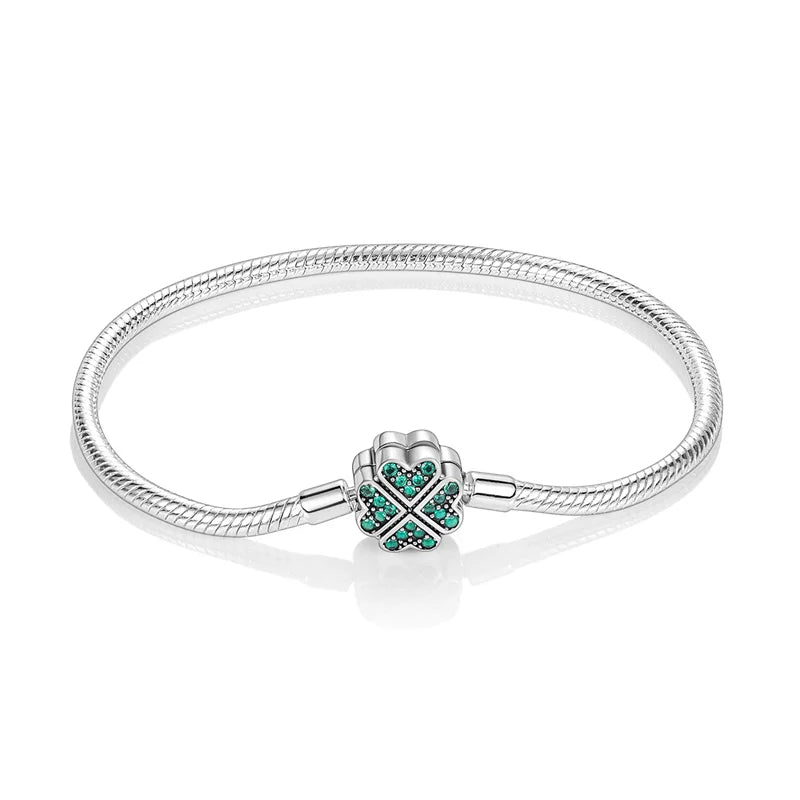 Pulsera de plata de ley 925 diseño de P4NDORA con dijes de mariposa, estrellas, Luna, cadena de seguridad