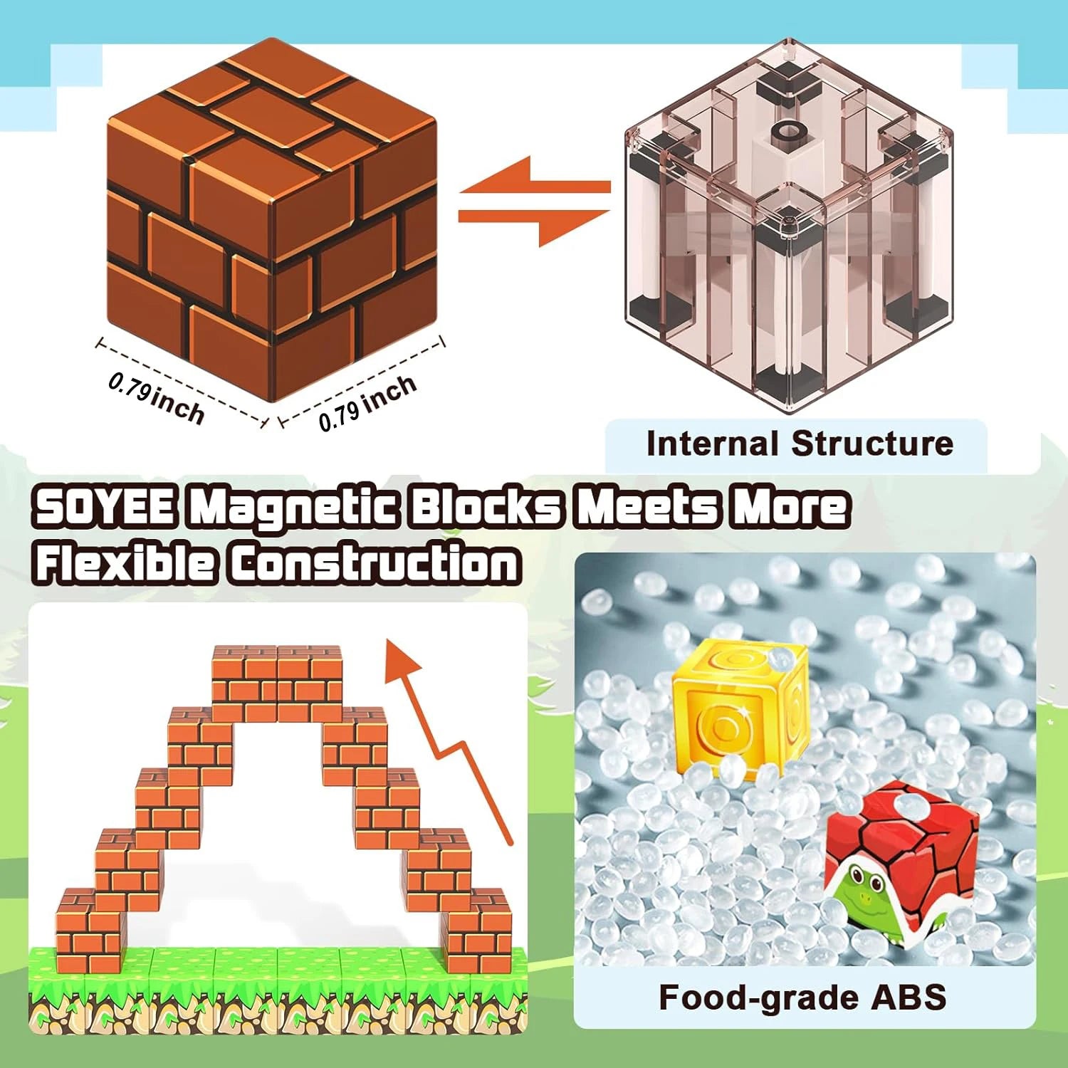 Bloques mágneticos para construccón creativa - Enseñanza Montessori