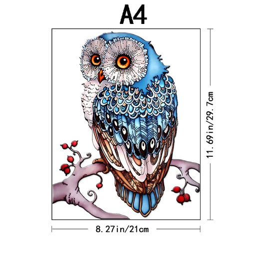 Wooden Puzzles for Adults, Owl Wooden Puzzle Uniquely Irregular Animal Shaped Wooden Jigsaw Puzzles, Creative Gift for Teenagers