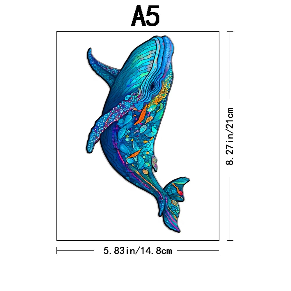 New Whale Wooden Puzzles, Wooden Puzzles Unique Shape High Quality Puzzles Maternal Love Wooden Puzzles for Adults, Best Gifts