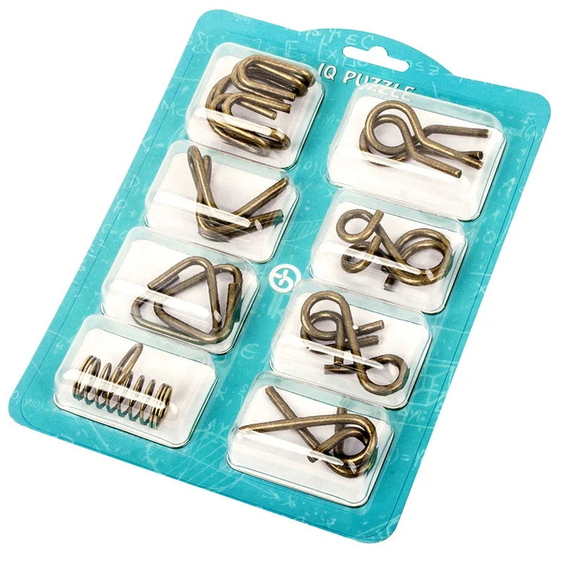 Rompecabeza de metal, separa/une las piezas, nivel intermedio/facil 8Pcs/Set