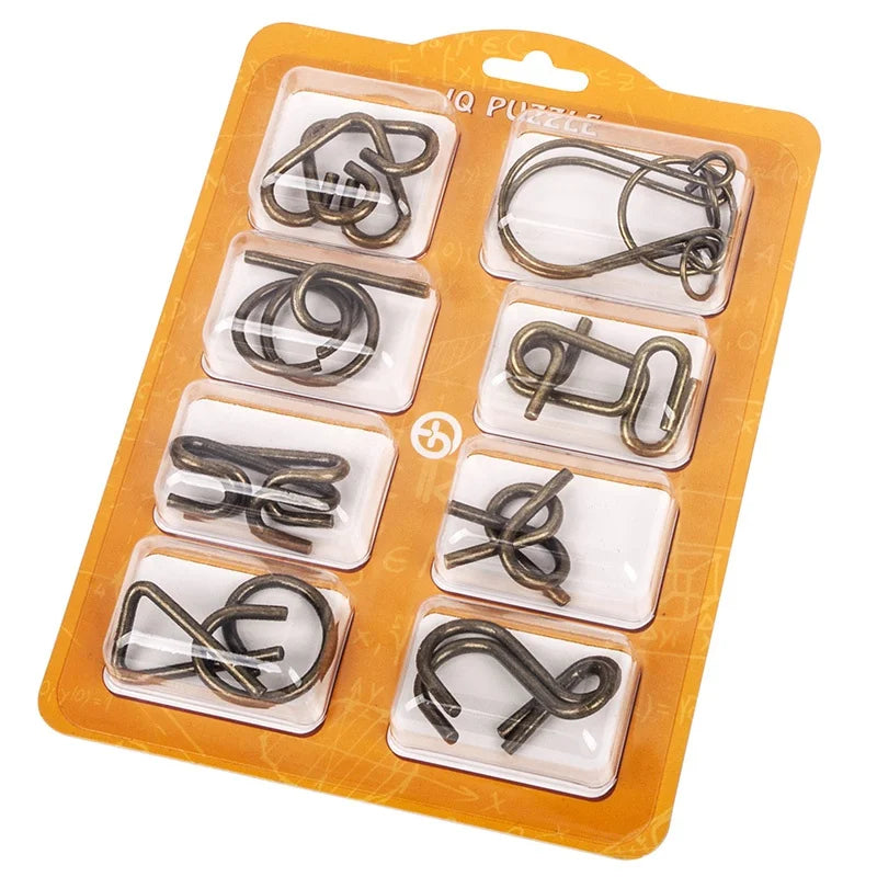 Rompecabeza de metal, separa/une las piezas, nivel intermedio/facil 8Pcs/Set