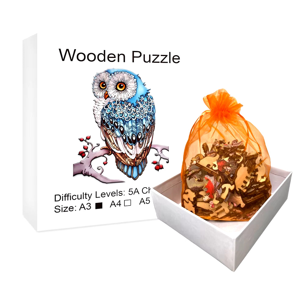 Wooden Puzzles for Adults, Owl Wooden Puzzle Uniquely Irregular Animal Shaped Wooden Jigsaw Puzzles, Creative Gift for Teenagers